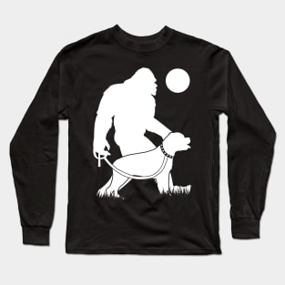 Bigfoot Walking Rottweiler Dog Long Sleeve T-Shirt